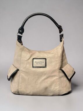 Simply Vera Vera Wang Beige Hobo with Dark Trim and Handle